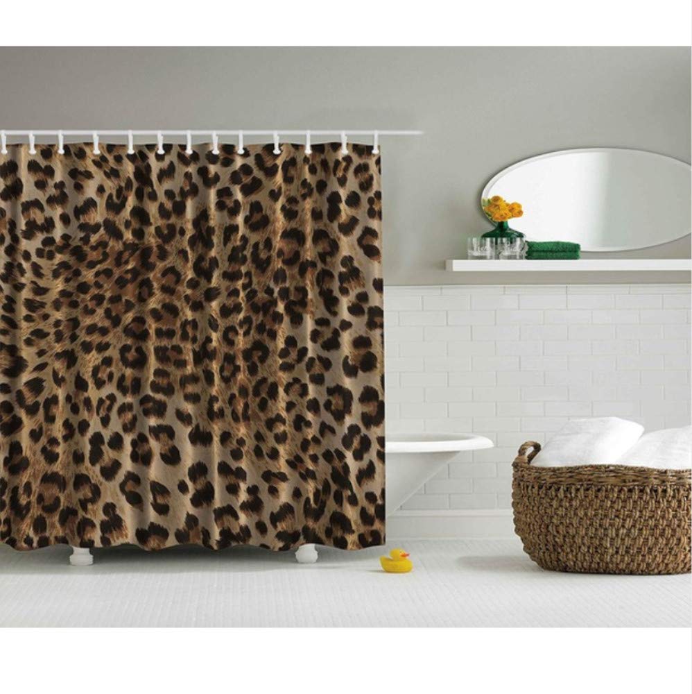Simple leopard pattern and colour curtin bathroom