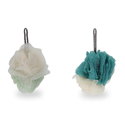 NFI essentials Set of 2 Bath Mesh Sponge/Scrubber/Puff/Luffa/Flannel (Multicolor)