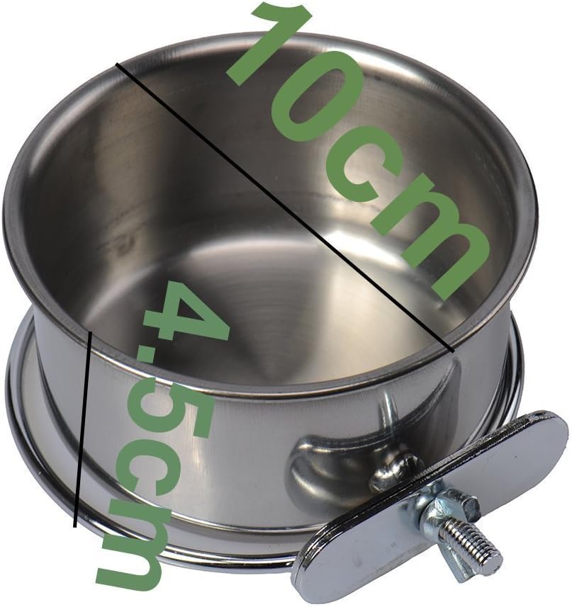 Pet Bird Food Feeding and Drinking Hanging Cup Clamp Holder Stainless Steel Hanging Bowl for Parrot Macaw African Greys Budgies Parakeet Cockatiels Conure Lovebirds Finch Pigeon Cage - Image 3
