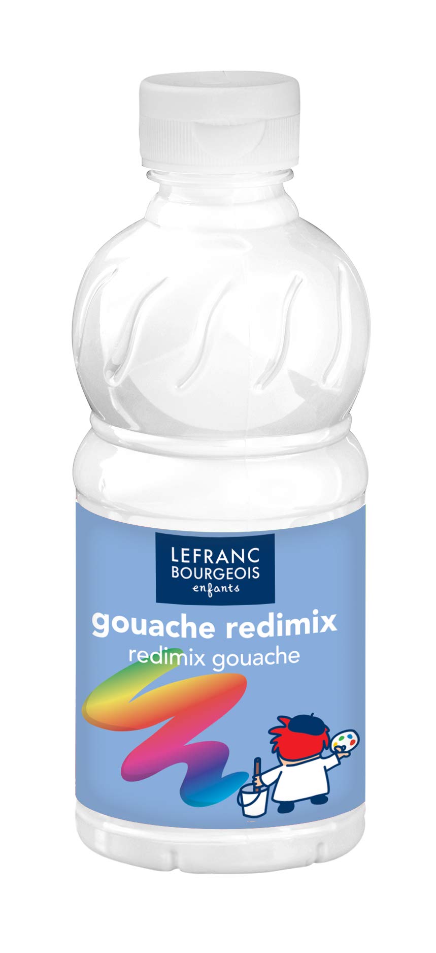 Lefranc Bourgeois 807529 Children's Ready-to-Use Liquid Tempera Redimix Gouache Paint, 250 ml Bottle, White