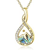 Zhi Kexin Mustard Seed Mountain Necklace 925 Sterling Silver Your Faith Can Move Mountains Pendant Inspirational Christian First Communion Confirmation Jewelry Gifts for Women
