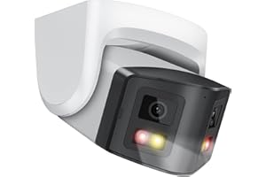 Compatible for Hikvision 180° Dual-Lens 4K 8MP PoE IP Security Panoramic Turret Camera,Two Way Audio, AI Human Vehicle Detect