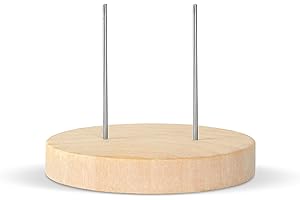 Primo Lines Artisan Wooden Doll Stand for Mini Crochet Dolls -1.87x1.75inch, Dual-Needle Support, Wood Display Stand, Action Figure Stand, Perfect for Displaying, Ideal for Doll Enthusiasts