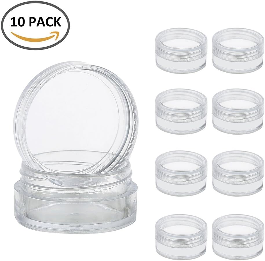 Wrighteu Pot Home Jar Empty Clear Plastic Makeup Cosmetic Bottle Reusable Cream Sample – Eyeshadow Powder