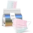FWPP Disposable Face Masks Wide Flat Earloop Individually wrapped 3 layer Spunlace Non-woven Fabric Pink Blue Gradient 50pcs