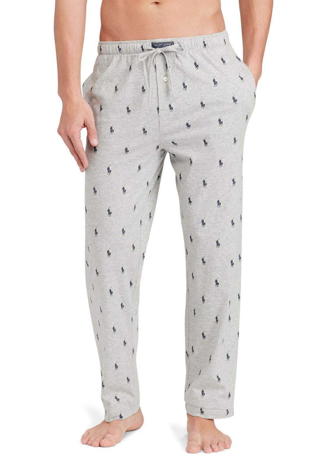 Photo 1 of POLO RALPH LAUREN Men's Pony Player Print Classic Pajama Pant, PK04SR, Andover Heather/Navy, S