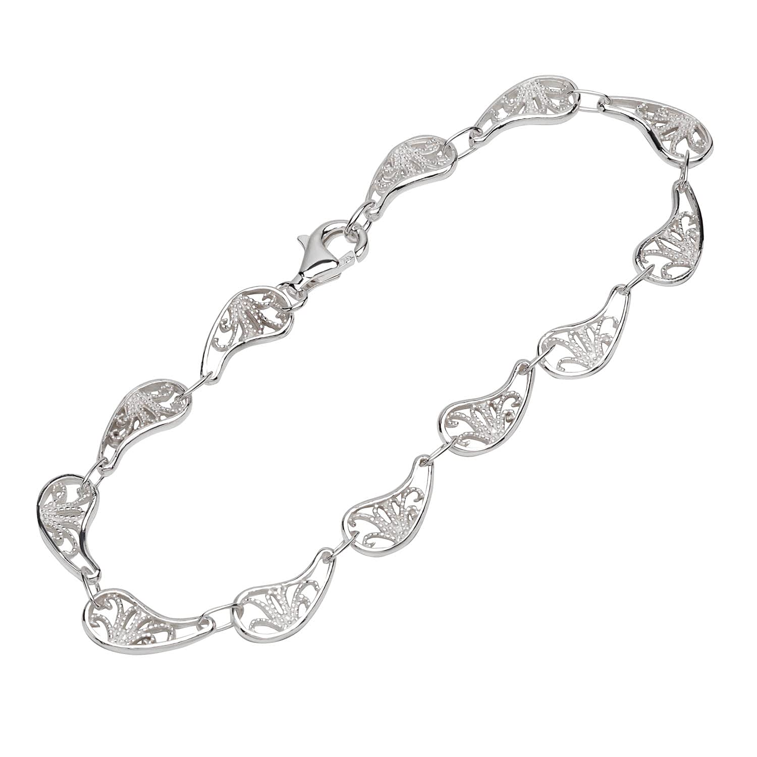 NKlaus bracelet 925 Sterling Silver 20cm designer chain ladies flat bracelet patterned 12703