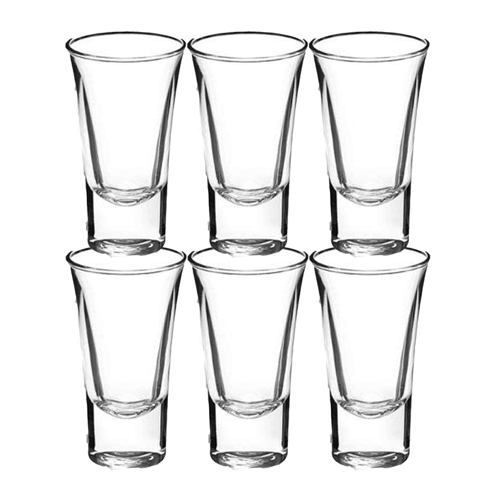 Gmark 2-Oz Shot Glass Set Heavy Base, Whiskey Shot Glasses 6-Pack - Perfect for Wine Tasting, Shooter, Cocktail Pourer, Jigger, Tequila (6 Pack)