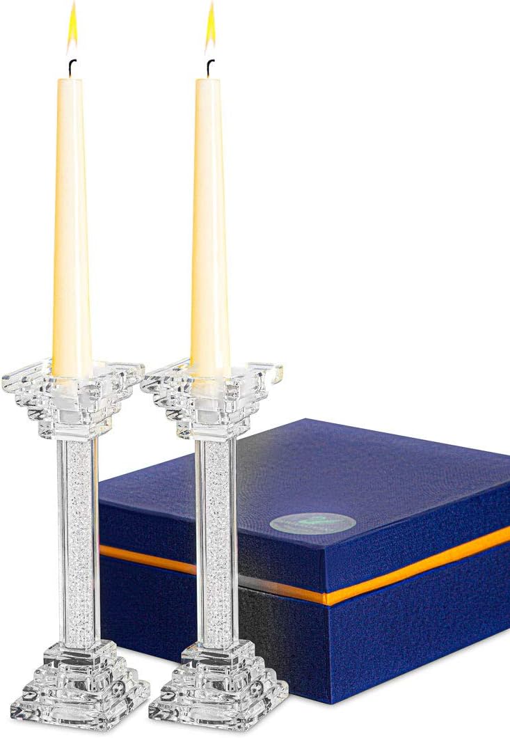 INTIGNIS® Tea Lights and Candle Holders Candlesticks Stem Filled with Finest Crystals, Weddings Anniversaries Birthdays Couple His & Her Presents