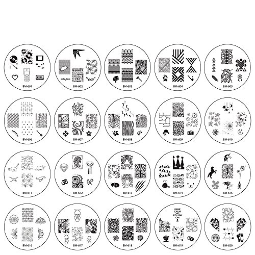 Bundle monster 20pc nail art image manicure stamping plates-2014 …