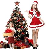 Christmas Santa Claus Costumes Plush Boy's Pub Flannel Crawl Santa Suit Xmas Suit (Women's)