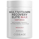 Codeage Multivitamin Recovery Elite Max Supplement - Vitamins A, C, D, E, B-Complex, Essential Minerals, Antioxidants, Colostrum, Phytonutrients, Pantethine, Non-GMO, Sport Multivitamins - 90 Capsules