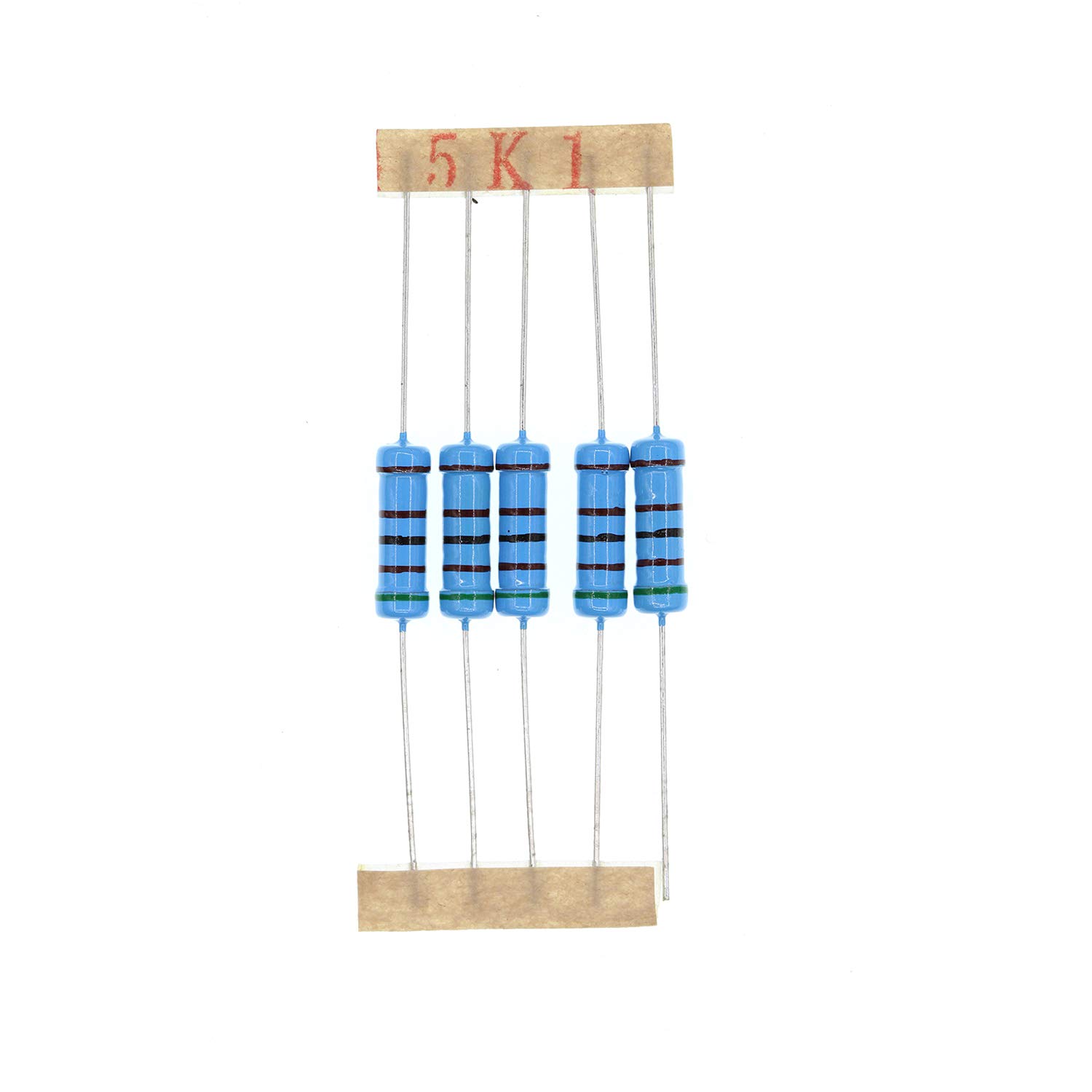 HUABAN 50PCS 2 Watts 2W 5K1 Ohm 1% Metal Film Resistor