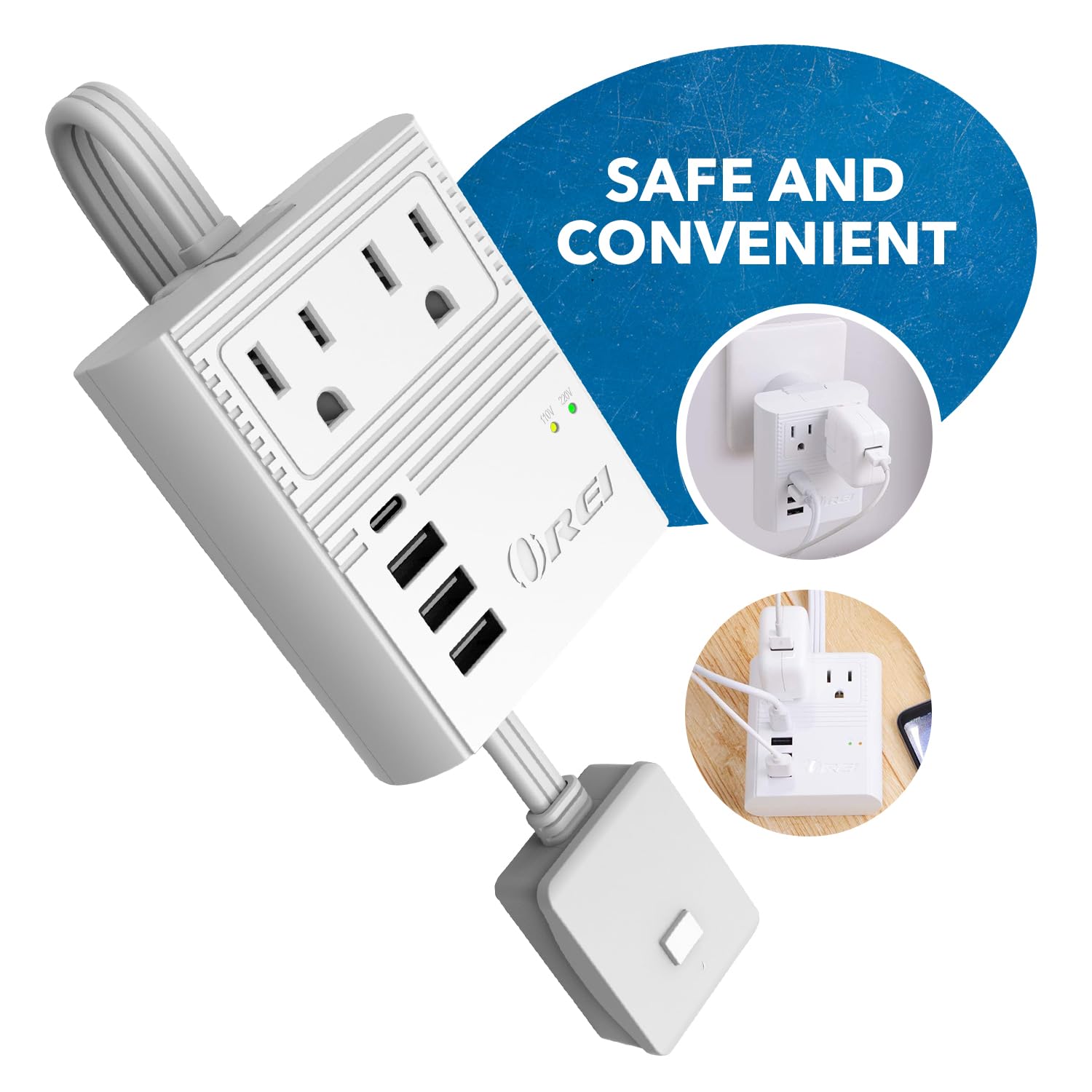 OREI Universal Travel Plug Adapter M8 Max, Compatible for Europe, Asia, China, Japan, Africa - Ideal for Smartphones, Tablets, Cameras, and More