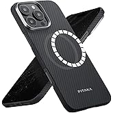 pitaka for iPhone 16 Pro Max Case 6.9 Inch, Compatible with MagSafe, Thin & Light Case iPhone 16 Pro Max with a Caseless Feel, 600D Aramid Fiber Woven [Ultra Slim-Black/Grey (Twill)]