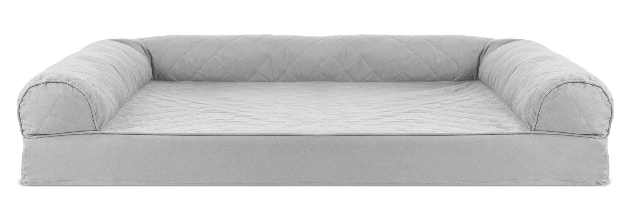 FurHaven Replacement Dog Bed Cover Quilted Sofa-Style Dog Mat, Machine Washable - Silver Gray, Jumbo (X-Large)