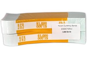 Huron Currency Money Band Wrappers $1000 Yellow (1000 pcs)