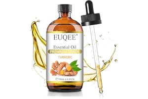 EUQEE Turmeric Essential Oil 118ML Pure Turmeric Essential Oil for Diffusers, Face, Skin Hair Care, Aromatherapy, Candle DIY 