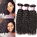 Longqi Beauty Peruvian Curly Weave Hair 3 Bundles, Peruvian Hair Curly Remy Hair 3pcs Set 100% Virgin Unprocessed Human Hair Extensions Natural Color
