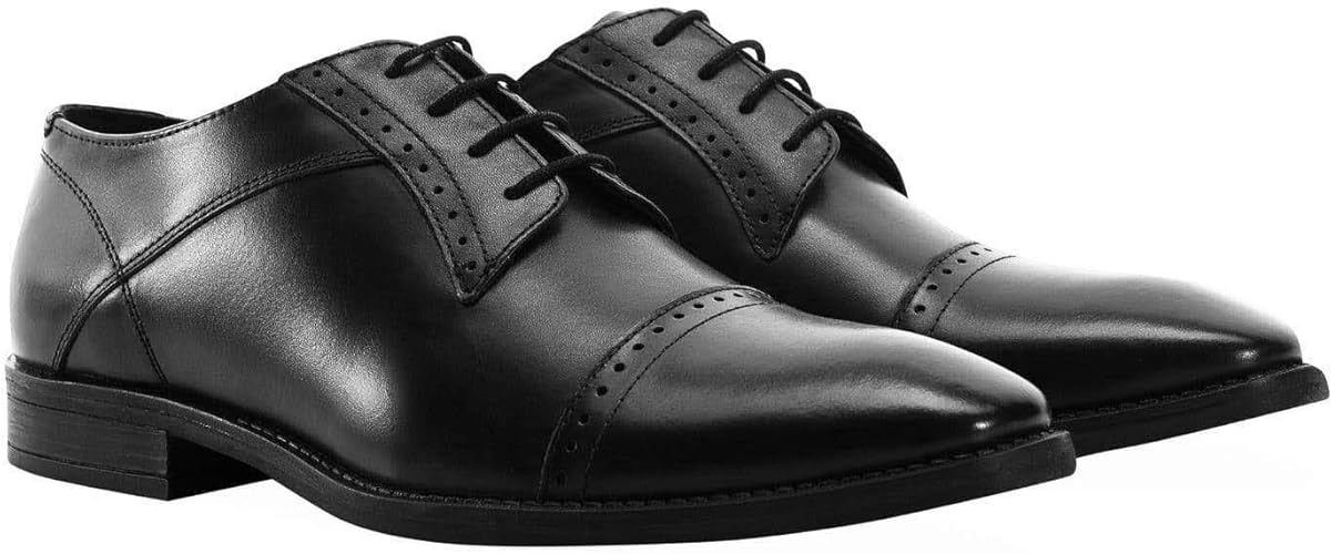 mens black toe cap shoes