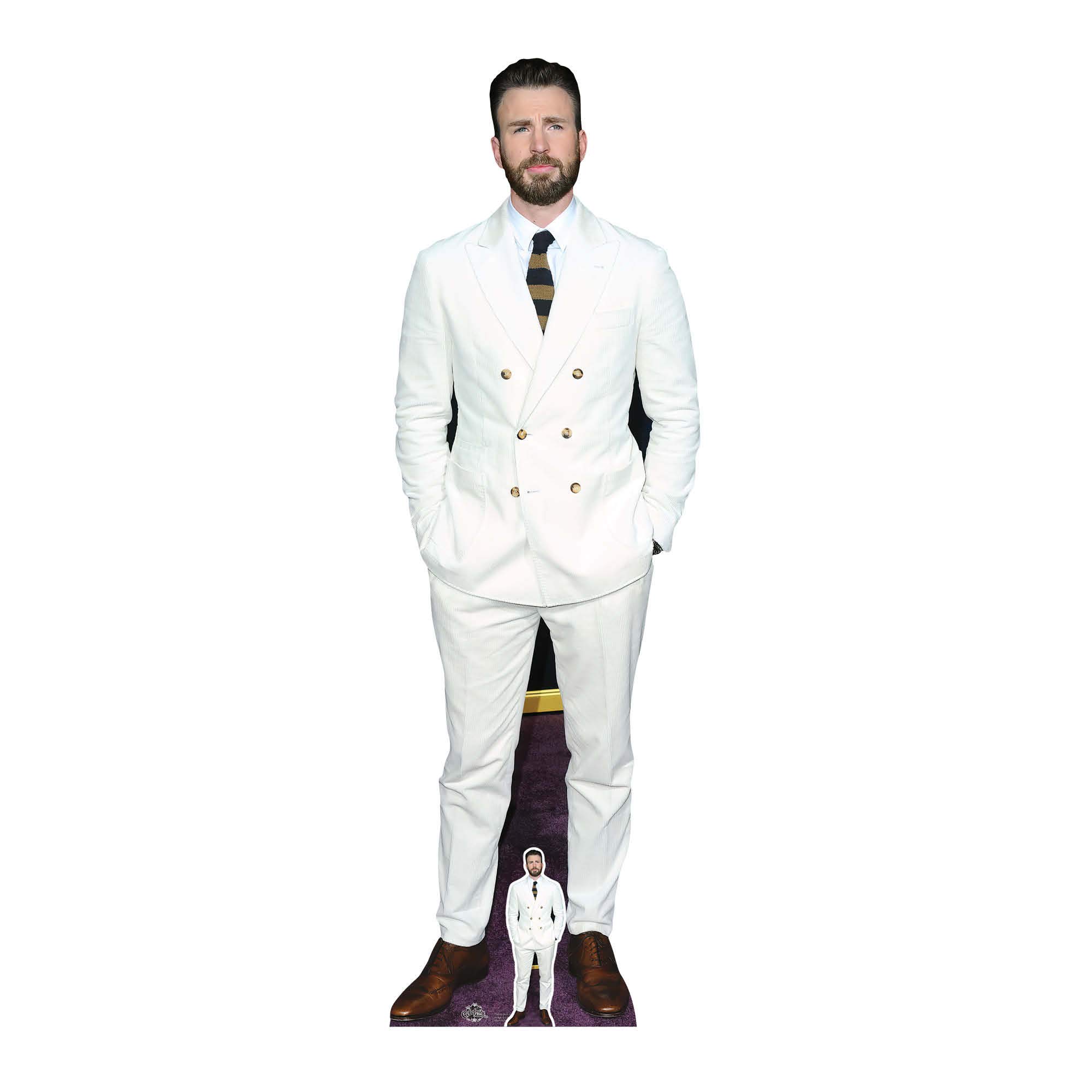 CS890 Chris Evans Lifesize Cardboard Cutout with Free Mini Standee Great for Fans, Gifts, Birthdays & Parties