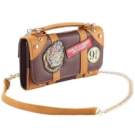 EisEyen Harry Potter Geldbörse Braun Portemonnaie 9 3/4 Retro Umhängetasche Hogwarts School of Witchcraft and Wizardry