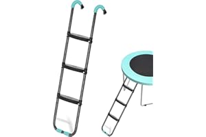 Trampoline Ladder, Upgrade 33CM Wide-Step Ladder Universal Trampoline Accessories Slide, Sturdy Steel Ladder with Non-Slip Pl