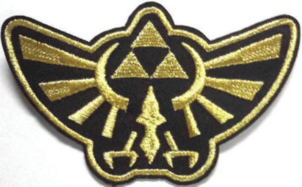 Legend Of Zelda Hyrule's Gold Embroidered Badge Patch Iron or Sew on 10cm