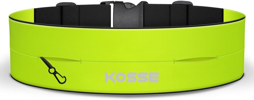 Running Belt Exercise Runner Belt, Kosse Sport Waist Pack for Apple iPhone X 8 7 6S 6 plus SE 5s Samsung Galaxy, up to 6 inch, best Flip Belt for Workouts Cycling Hiking Walking Fitness (Neon Yellow)