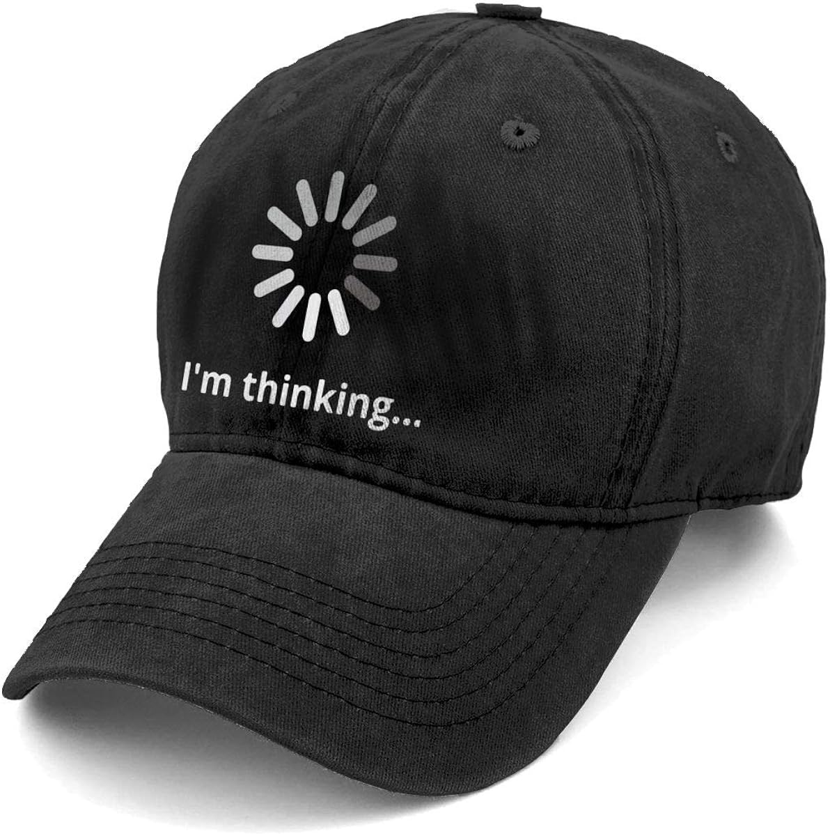 KKMKSHHG Unisex I'm Thinking Denim Hat Adjustable Washed Dyed Cotton Dad Baseball Caps: Clothing