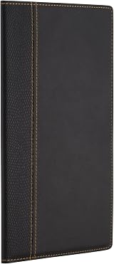 Securit Trendy Faux Leather Bill Presenter Menu Folder with Card Slot Black view 1