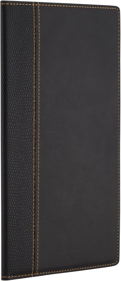 Securit Trendy Faux Leather Bill Presenter Menu Folder with Card Slot Black
