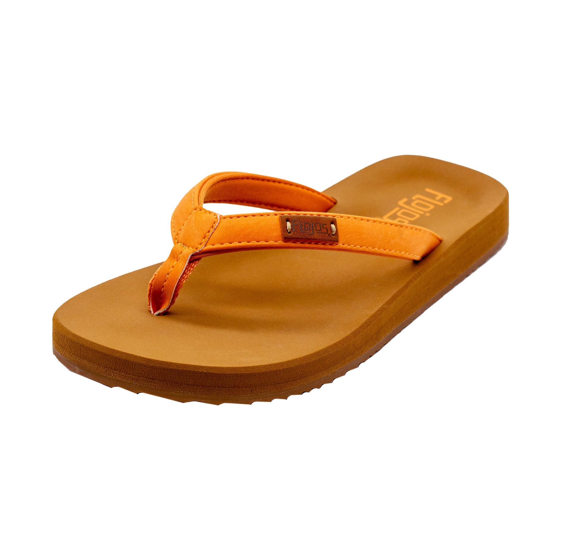 Flojos Billie Women's Flat Sandal, Orange/Tan 5 M US Image