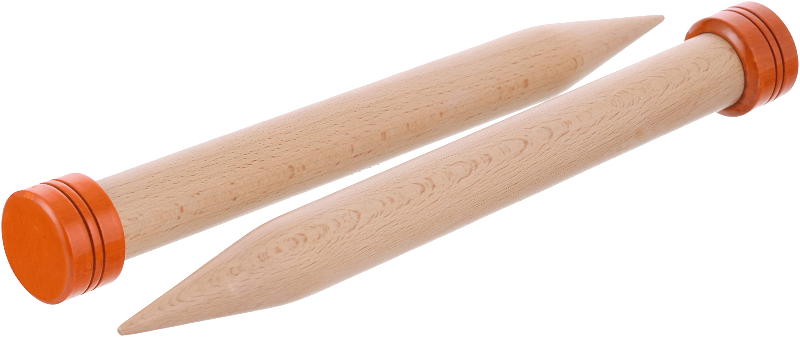 KnitPro Basix Birch: Knitting Pins: Single Ended: 30cm x 30.00mm, Birchwood, Multi-Colour, 30mm