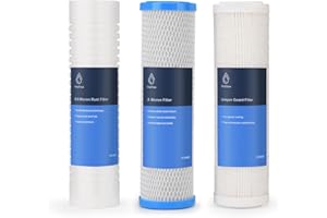 VITAFLOW TOOL Replace clearsource Ultra Rv Water Filter Fit for clearsource Ultra Three Canister System Includes 5-Micron Sediment Filter, 0.5-Micron Coconut Carbon Block, Final Guard Stage, Improves Taste & Odor