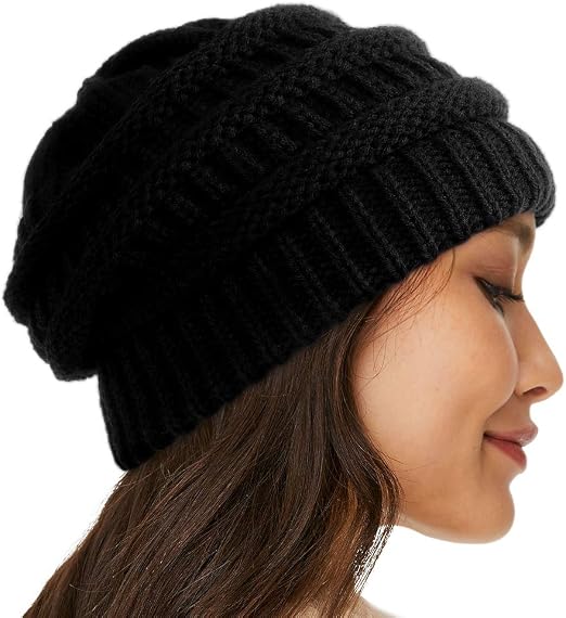 Women's Satin Lined Winter Beanie - Cable Knit Chunky Hat With Silk Lining, One Size, Beige - View #8