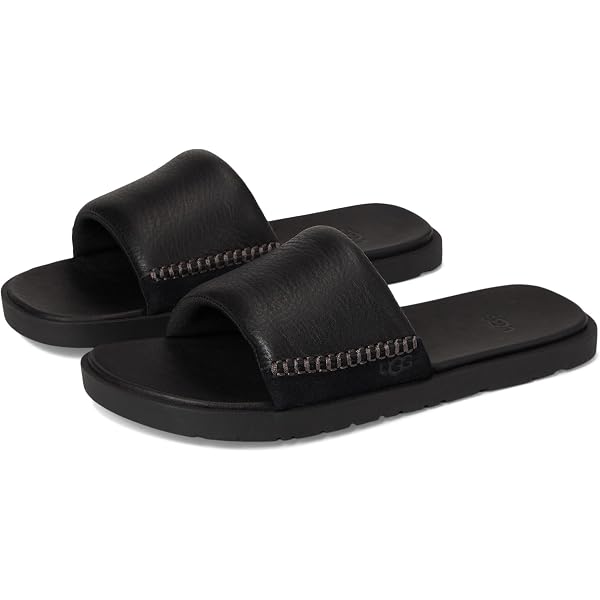 UGG Men's Wainscott Slide Sandal, Black Leather, 7 : Amazon.ca