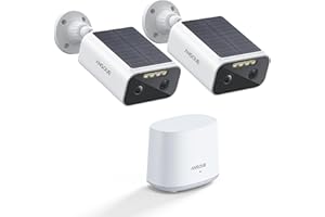 ANSQUE Security Cameras Wireless Outdoor, Solar Powered & 365-Day Battery Life Surveillance Camera for Home Security, 2K Colo