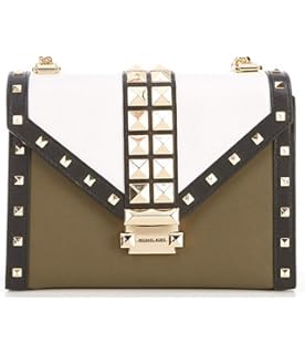 whitney large studded leather shoulder bag