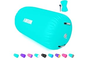 AWSUM 1 PCS Gymnastics Barrel Air Roller Inflatable Tumbling Mat Back Handspring Trainer for Octagon Mat Gym Gymnastics Equipment，No Electric Pump
