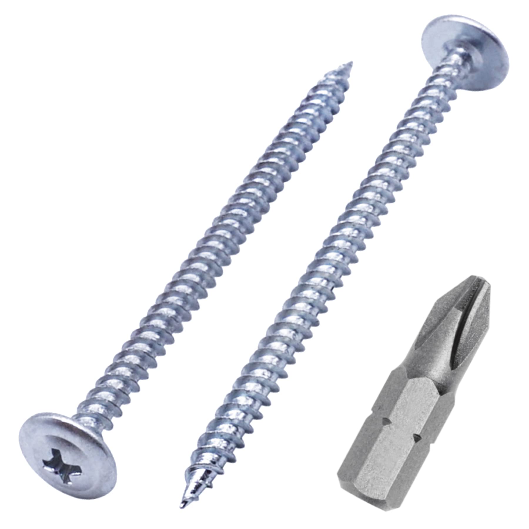 (Pack of 100 pcs) Zinc Plated Steel 4.2 x 65 mm Wood Screws, Metal Screws, Phillips Modified Truss Head, Self Tapping (100, 4.2 x 65 mm)