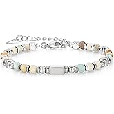 chorfla Gemstone Beaded Bracelets For Women,Boho Stainless Steel Bracelet，Jewelry Gifts For Family, Friends, Parents