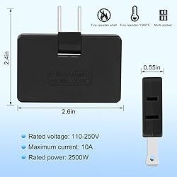 Romeda 3 Pack AC Flat Wall Outlet Extender Flat