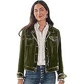 HUEOBIR Women's Solid Color Long Sleeve Velvet Jacket Fashion Casual Buckle Short Coat With Pockets Outerwear