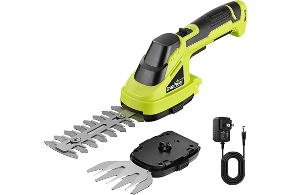 SnapFresh Cordless Grass Shear Bush Trimmer, 2 in 1 Handheld Hedge Trimmer, 7.2V Electric Grass Trimmer, Lightweight Shrubber