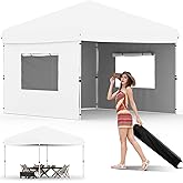 Garvee 10x10 Pop Up Canopy Tent, Heavy Duty Commercial Instant Shelter with One-Person Setup, UPF 50+ Waterproof, 100 Sq Ft Shade for Outdoor Events, Camping, Farmers Market