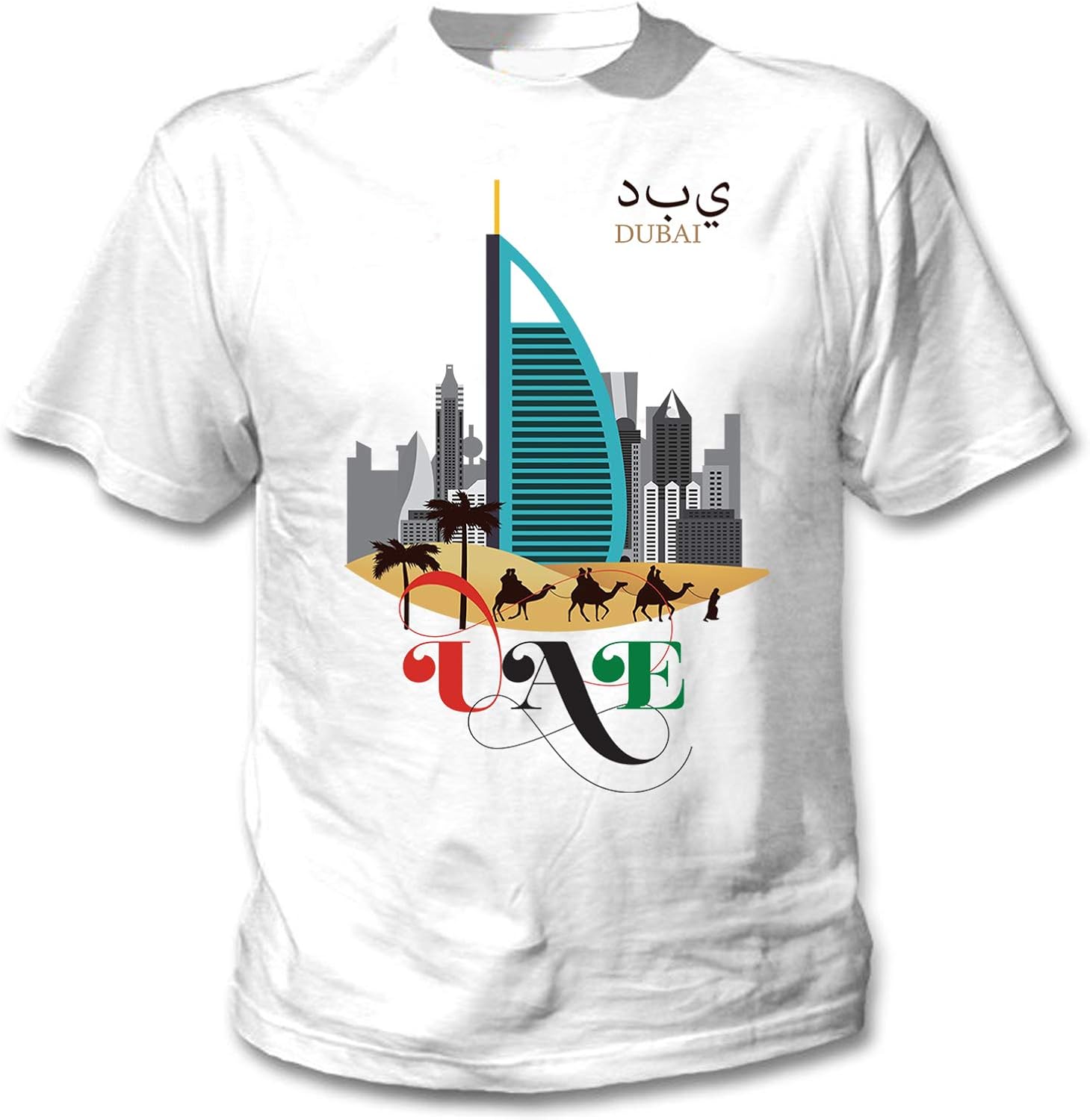 teesquare1st Men's UAE Dubai City White TShirt Amazon.co.uk Clothing