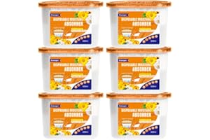 CANAGER Moisture Absorber Box - 6 Packs, 12.5 oz Cup, Jasmine Calendula, Odor Eliminator and Dehumidifier for Closet, Bedroom and Kitchen.