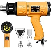 SEEKONE Heat Gun 1800W 122℉-1202℉（50℃- 650℃） Fast Heating Heavy Duty Hot Air Gun Kit Variable Temperature Control Overheat Pr
