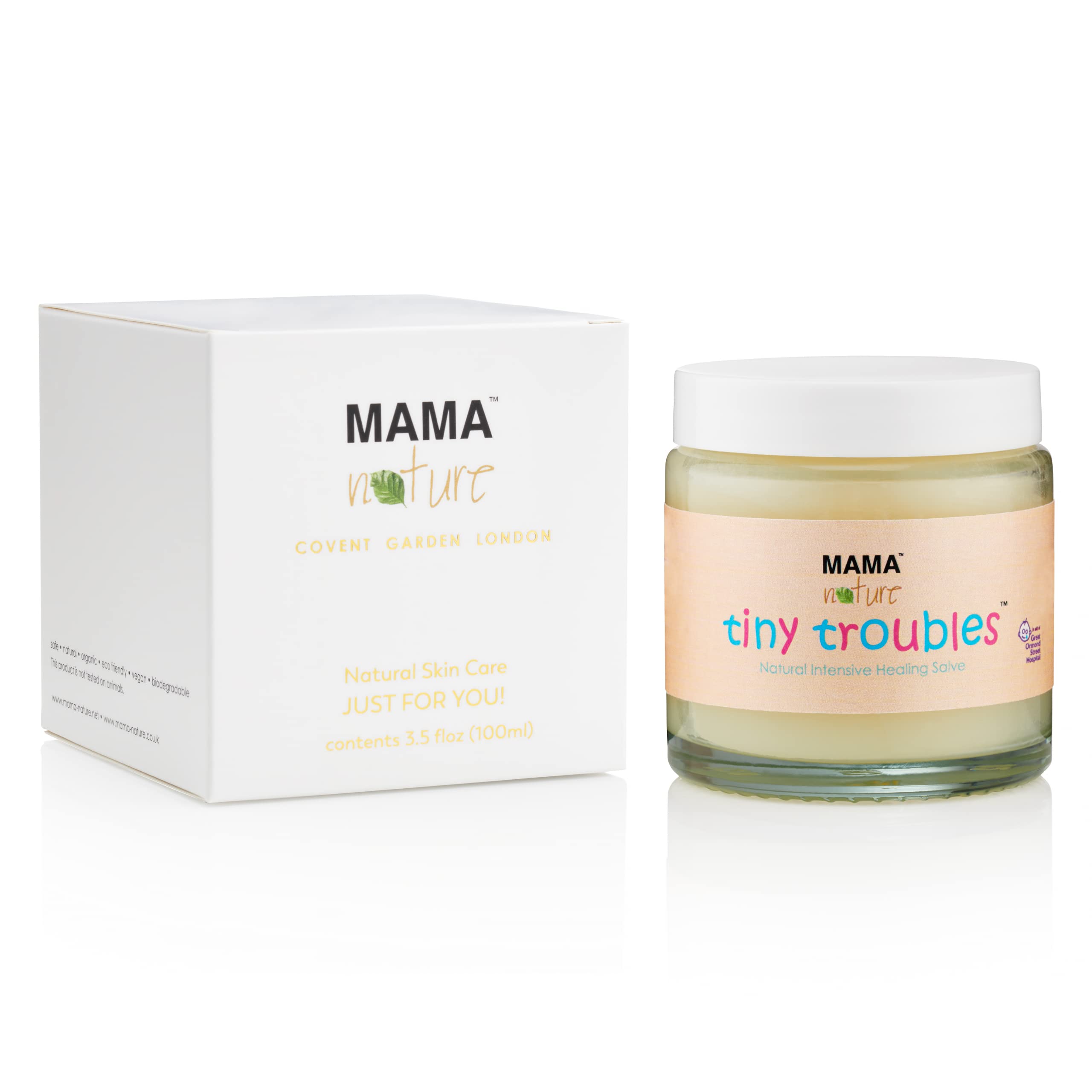 Baby Nappy Rash Ointment Cream 100ml. Mama Nature Tiny Troubles Intensive Healing Salve. Longer Lasting Clear No-Mess All-Natural Skin Treatment with Calendula. Helps Relieve Eczema and Dry Skin. Handmade